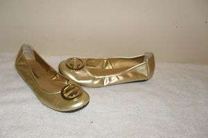 Ladies No Boundaries Gold Slide Ballet Flats Shoes Size 7.5  