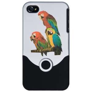  iPhone 4 or 4S Slider Case Silver Family of Parrots 
