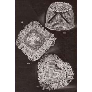 Vintage Crochet PATTERN to make   3 Three Pin Cushion Pincushion Heart 