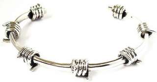 BARB WIRE BARBWIRE 925 STERLING SILVER BANGLE BRACELET  