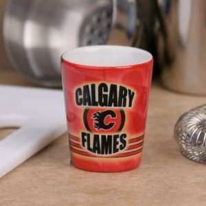 NHL Calgary Flames Red Slapshot Ceramic Shot Glass Sports 