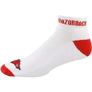 Arkansas Razorbacks White Cardinal Big Logo Ankle Socks  