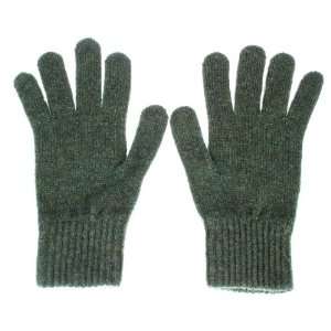 Wool / Nylon Gloves Cold Weather Durable String Knit, Green, Sz 5 (XL 