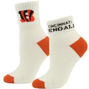 NFL Cincinnati Bengals Ladies White Orange Roll Socks 