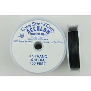  Acculon beading wire tigertail .018 100ft Black