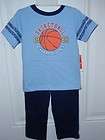   Boys 2 Pc Pant Outfit Size 3T Fisher Price Basketball Print
