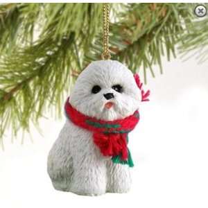  Christmas Tree Ornament   Bichon with Scarf Ornament 