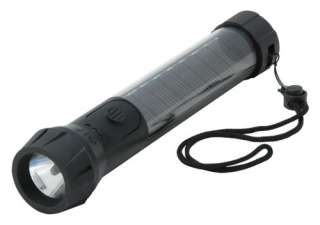  Solar LED Flashlight with Battery Backup 120 Lumens Black  