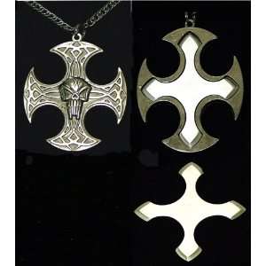 Cross & Skull Throwing Star Necklace 