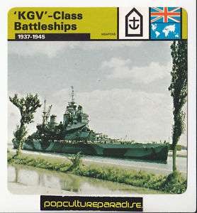 KGV  CLASS BATTLESHIPS HMS Howe British Navy WW2 CARD  