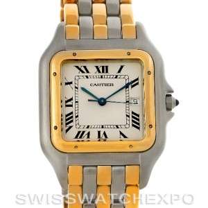 Cartier Panthere Jumbo Steel 18K Y Gold Three Row Watch  