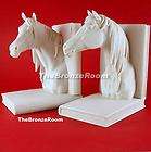 pair of carrara marble thoroughbred horse head bookends $ 107