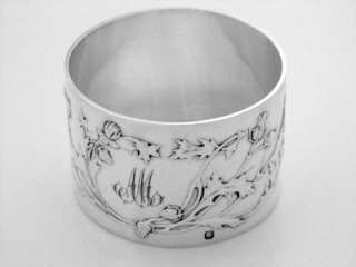 BOULENGER French Sterling Silver Napkin Ring Thistles  