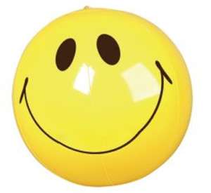 Smiley Face Beach Ball   Cool Yellow Inflatable Ball  