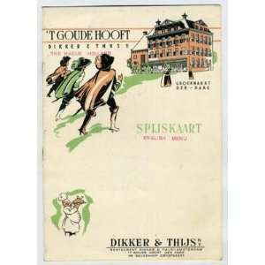  T Goudehooft Dikker& Thijs Menu The Hague Holland 1950 