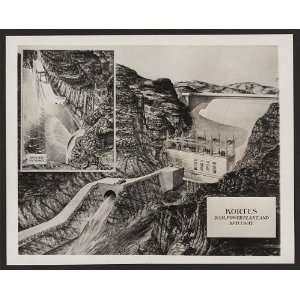  Kortes Dam,power plant,spillway,hydroelectric,WY,1949 