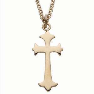   Sterling Silver 14k Gold Cross on 18 Chain. Gift Boxed Jewelry