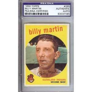 Billy Martin Autographed 1959 Topps Card PSA/DNA Slabbed  