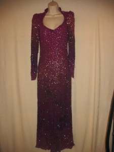 Vintage 90s heavily beaded full length gown w/open back by Cache 