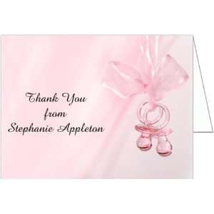  Pink Binkies Baby Shower Thank You Cards   Set of 20 Baby