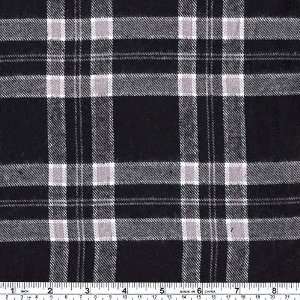   Flannel Plaid Black/ White Fabric By The Yard Arts, Crafts & Sewing