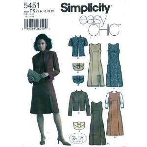  Simplicity 5451 Sewing Pattern Misses Dress or Jumper Jacket Purse 