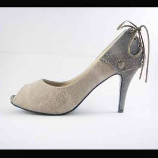 Fashion Splice Knot Peeptoe Heels Womens Shoe 2 Clr Sz 5 9 QA09 