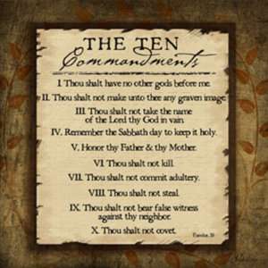 The Ten Commandments Jennifer Pugh Framed Picture Art  