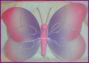 11 Pink Purple Butterfly Nursery Girl Teen Bedroom Wall Hanging Baby 