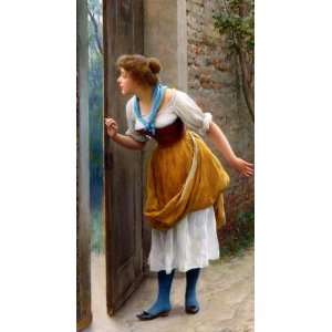   Oil Reproduction   Eugene de Blaas   24 x 44 inches   The Eavesdropper