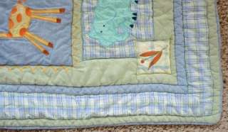Kids Line Baby Green Blue Bedding Animal Quilt Crib Set  