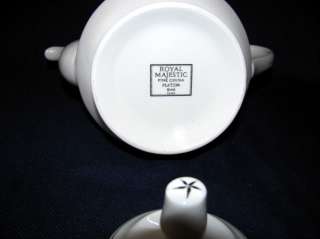Royal Majestic Fine China Platina 8446 Coffee Pot Near Mint  
