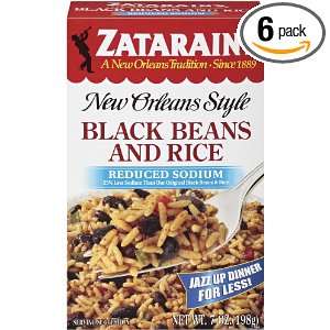 ZATARAINS Reduced Sodium Black Beans and Rice, 7 Ounce (Pack of 6 
