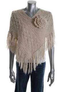 Free People NEW Poncho Beige BHFO Sale Misses Sweater S  