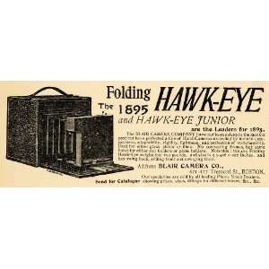  1895 Ad Folding 1895 Hawk Eye Junior Blair Camera Co 