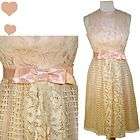 vintage 50s 60s pink lace mad men cocktail party bow dr $ 122 49 30 % 
