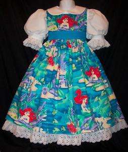 VHTF ARIEL Little Mermaid SPARKLE Dress CUST SZ Disney  