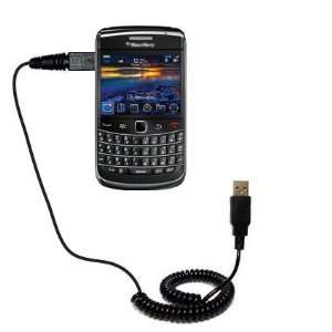Coiled USB Cable for the Blackberry Onyx 9700 with Power Hot Sync and 