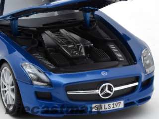 MAISTO 118 MERCEDES BENZ SLS AMG NEW DIECAST MODEL CAR METALLIC BLUE 
