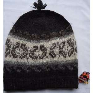  CHULLO CAP HAT ALPACA BLACK made in PERU with GIFT cod 839 