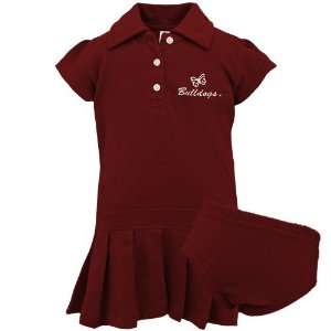   State Bulldogs Maroon Infant Pique Dress