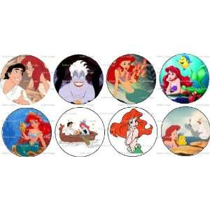  Set of 8 THE LITTLE MERMAID Pinback Buttons 1.25 Pins 