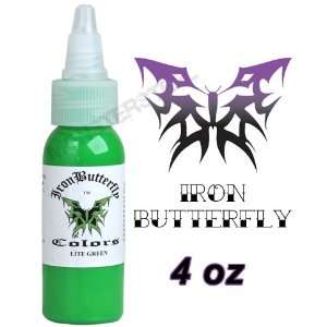  Iron Butterfly Tattoo Ink 4 OZ LITE GREEN NEW Lime NR Health 