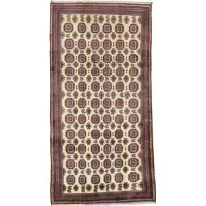   11 x 98 Ivory Persian Hand Knotted Wool Shiraz Rug