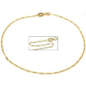  Figaro Chain Anklet 14 karat gold 9 Jewelry
