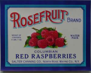 Rosefruit Vintage Berry Crate Label North Rose New York  