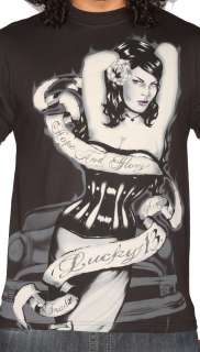 Lucky 13 Hope Mens Sexy Pin Up Girl T Shirt Hope and Glory