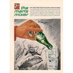   1964 7 Up Soda The Mans Mixer Divers Diving Print Ad