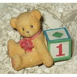   Teddies 1st Birthday Bear and Block Figurine (1997) 