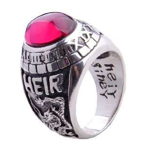  Inlaid Natural Garnet Ring Gem Stone Jewelry for Mens 